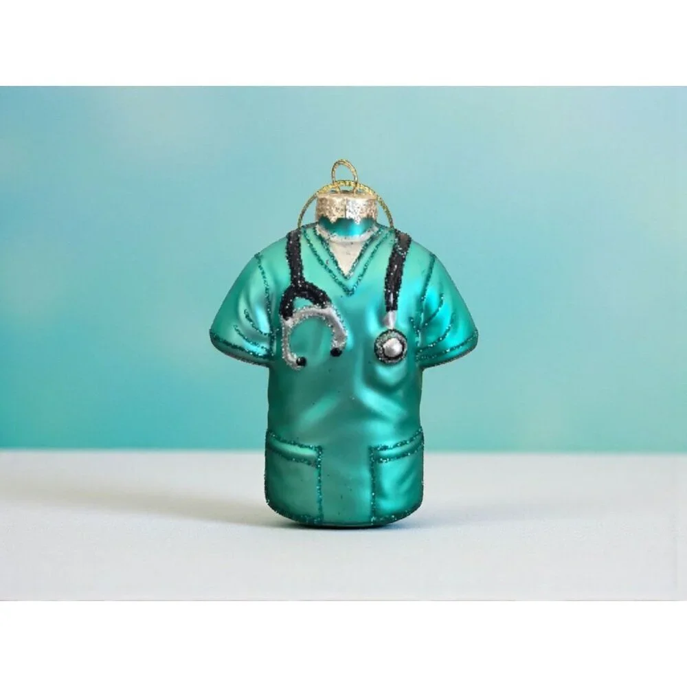 New Green Glass Medical Doctor Jacket Christmas Tree Ornament Decor